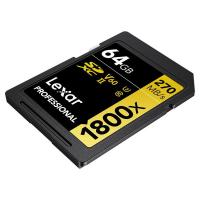 雷克沙（Lexar）LSD1800064 存储卡 64GB SD4.0 UHS-II 传输270MB/s 写入180MB/s 32*24*2.1mm (单位：片) 黑金配色