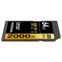 雷克沙（Lexar）LSD64GCRBCN2000R 存储卡 64GB SD4.0 UHS-II 传输300MB/s 写入260MB/s 32*24*2.1mm (单位：片) 黑金配色