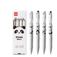 得力（deli）SA603 速干按动熊猫IP中性笔 0.5mm 4支/盒（单位：盒）黑