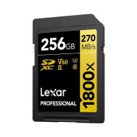 雷克沙（Lexar）LSD1800256 存储卡 256GB SD4.0 UHS-II 传输270MB/s 写入180MB/s 32*24*2.1mm (单位：片) 黑金配色