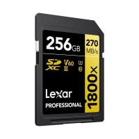 雷克沙（Lexar）LSD1800256 存储卡 256GB SD4.0 UHS-II 传输270MB/s 写入180MB/s 32*24*2.1mm (单位：片) 黑金配色