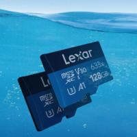雷克沙（Lexar）LSDMI128BBCN633N 存储卡 128GB Micro SD3.0 UHS-I 传输100MB/s 尺寸11*15*1 mm (单位：张) 黑蓝色