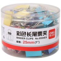 得力（deli）8554ES 彩色长尾票夹 48只/筒 25mm（单位：筒）混