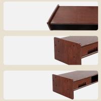 倍方 37697 显示增高架 双抽屉 50cm*20.3cm*12cm  (单位：个 )胡桃木色