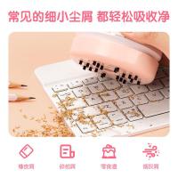 得力（deli） VG808 电动文具套装 （HB洞洞铅笔*5+电动橡皮擦*1+全自动削笔机*1+桌面清洁器*1+橡皮擦替芯*1+DIY贴纸*1） 粉色 (单位:盒)