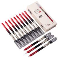 得力（deli）S865速干直液笔签字笔 0.38mm 12支 （单位：盒） 红色