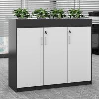 臻远 ZY5062243 铁皮文件柜 三门矮柜 柜体灰色门板白色 120*30*120cm（单位：台）灰白套色