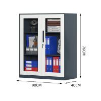 臻远 ZY5062279 钢制窄边玻璃门文件柜 90*40*76cm（单位：台）灰白