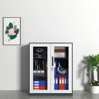 臻远 ZY5062279 钢制窄边玻璃门文件柜 90*40*76cm（单位：台）灰白