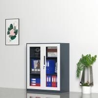 臻远 ZY5062279 钢制窄边玻璃门文件柜 90*40*76cm（单位：台）灰白