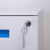 臻远 ZY5062212 钢制三抽矮柜一字扣手款 39*50*60cm（单位：台）白色蓝扣手