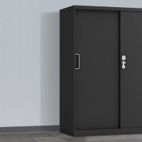 臻远 ZY5062268 钢制铁门移门文件柜 90*40*109cm（单位：台）黑色
