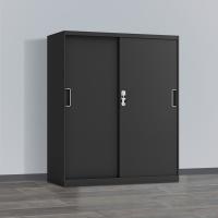 臻远 ZY5062268 钢制铁门移门文件柜 90*40*109cm（单位：台）黑色