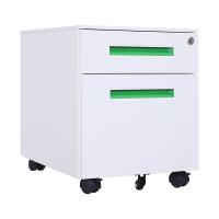臻远 ZY5062225 钢制二抽矮柜 一字扣手款 39*52*47.9cm（单位：台）白色绿色扣手