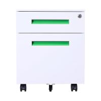 臻远 ZY5062225 钢制二抽矮柜 一字扣手款 39*52*47.9cm（单位：台）白色绿色扣手
