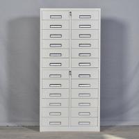 臻远 ZY5062237 钢制文件柜 二十四斗柜 78*39*160cm（单位：台）灰白色