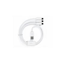 图拉斯 小冰线系列 三合一数据线 1.68米 5V/3A(单位：条) Lightning+Type-C+Micro 冰透白