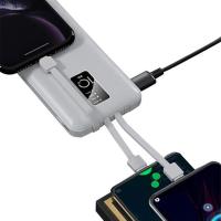 雷摄（LEISE）LS-ZJSX01 10000mAh 移动电源充电宝（自带四线+手机支架）（单位：个）白色