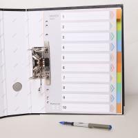 齐心（COMIX） IX902  1-10数字PP索引纸  A4 11孔（单位:套）十色