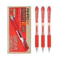 爱好 489 按动中性笔 0.5mm 12支/盒(单位：盒) 红色