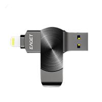 忆捷（EAGET）i66plus 512GB 苹果U盘 512GB USB3.0 Lightning双接口 55*15*8mm（单位：个）黑色