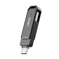 忆捷（EAGET）CF66 U盘USB3.2+Type-C双接口手机电脑多用旋转金属优盘32GB（单位：个）锖色