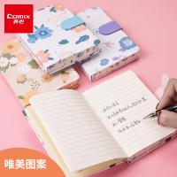 齐心（COMIX）C6100 磁扣皮面本记事本 64K 146张/本（单位：本）粉蓝
