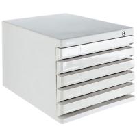 晨光（M&G）ADM95298 5层带锁桌面文件柜 266*360*255mm（单位：个）灰色
