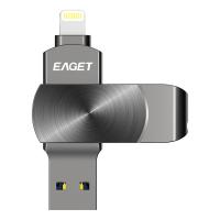 忆捷（EAGET） 优盘 U盘 USB3.0 Lightning接口手机电脑两用 i66Plus-64G 55×15×8mm (单位:个) 锖色