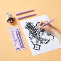 齐心（COMIX） MWMK0004 迷你世界双头美术勾线笔记号笔 0.5-1.5mm 2支/卡（单位：卡）黑色