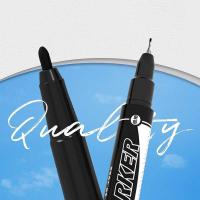 晨光（M&G） XPMV7403 双头黑色记号笔 细头1.5mm 极细头0.5mm  (单位：盒) 黑色