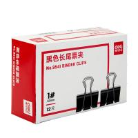 得力（deli）9541 长尾票夹 1# 50mm 12只/盒（单位：盒）黑