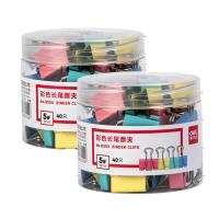 得力（deli）33426 票夹套装 5# 19mm 40只/筒 2筒（80只）/盒（单位：盒）混色