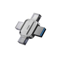 忆捷（EAGET）I71-128G 四合一U盘 128G USB3.0 Lightning Type-C MicroUSB口 4CM*4.5CM（单位：个）银色
