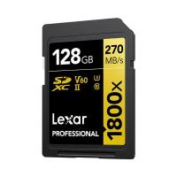 雷克沙（Lexar）LSD1800128 存储卡 128GB SD4.0 UHS-II 传输270MB/s 写入180MB/s 32*24*2.1mm (单位：片) 黑金配色