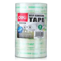 得力（deli） 30029 透明文具胶带 12mm*18m 6卷/筒 (单位:筒)