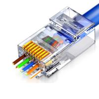 山泽（SAMZHE） CKT6100 六类直通穿孔式水晶头 8P8C纯铜镀金千兆网络连接器 RJ45电脑网线接头 100个  (单位：盒 )