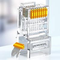 山泽（SAMZHE） CKT6100 六类直通穿孔式水晶头 8P8C纯铜镀金千兆网络连接器 RJ45电脑网线接头 100个  (单位：盒 )