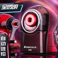 三木（SUNWOOD） X30 全透明自动进铅削笔器 6*12*10cm(单位：个) 红色