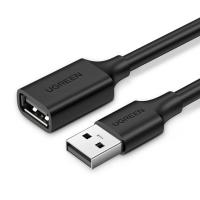 绿联（UGREEN） 10314 连接线 1米 USB2.0 延长线公对母 高速传输数据连接线 电脑U盘鼠标键盘打印机充电器加长线 (单位：根) 黑色