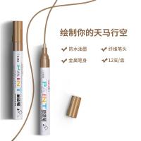得力（deli） S558油漆笔 12支一盒 （单位：盒）金色