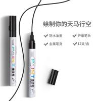 得力（deli） S558油漆笔 12支一盒 （单位：盒）黑色