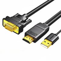 绿联（UGREEN） HDMI转VGA 转换线 圆线款1.5米 (单位:条) 黑色
