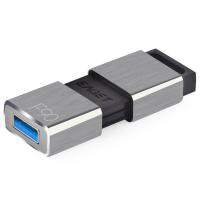 忆捷（EAGET）F90 高速金属推拉式U盘 USB3.0 128G （单位：个) 枪色