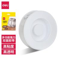 得力（deli） 33603 双面透明胶带 加厚款(2.0mm*30mm*3m)(1卷/袋)（单位：袋）