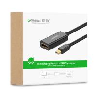 绿联（UGREEN） 10461 Mini DP转HDMI转换器 20cm 黑色 (单位:个)