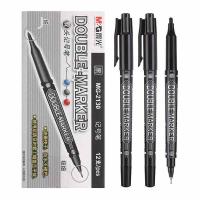 晨光（M&G） MG-2130 小双头记号笔 细头2.0mm 极细头0.5mm  (单位：盒) 黑色