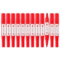 宝克（BAOKE）MP210 油性粗细双头记号笔物流笔  12支/盒 2mm+5mm（单位：盒）红色