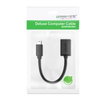 绿联（UGREEN） 10383 OTG数据线 mini USB转接头线 黑色 (单位:根)