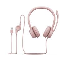 罗技（Logitech） H390 耳机 带麦克风话筒 电脑笔记本办公有线耳麦 300g （单位:台） 茱萸粉